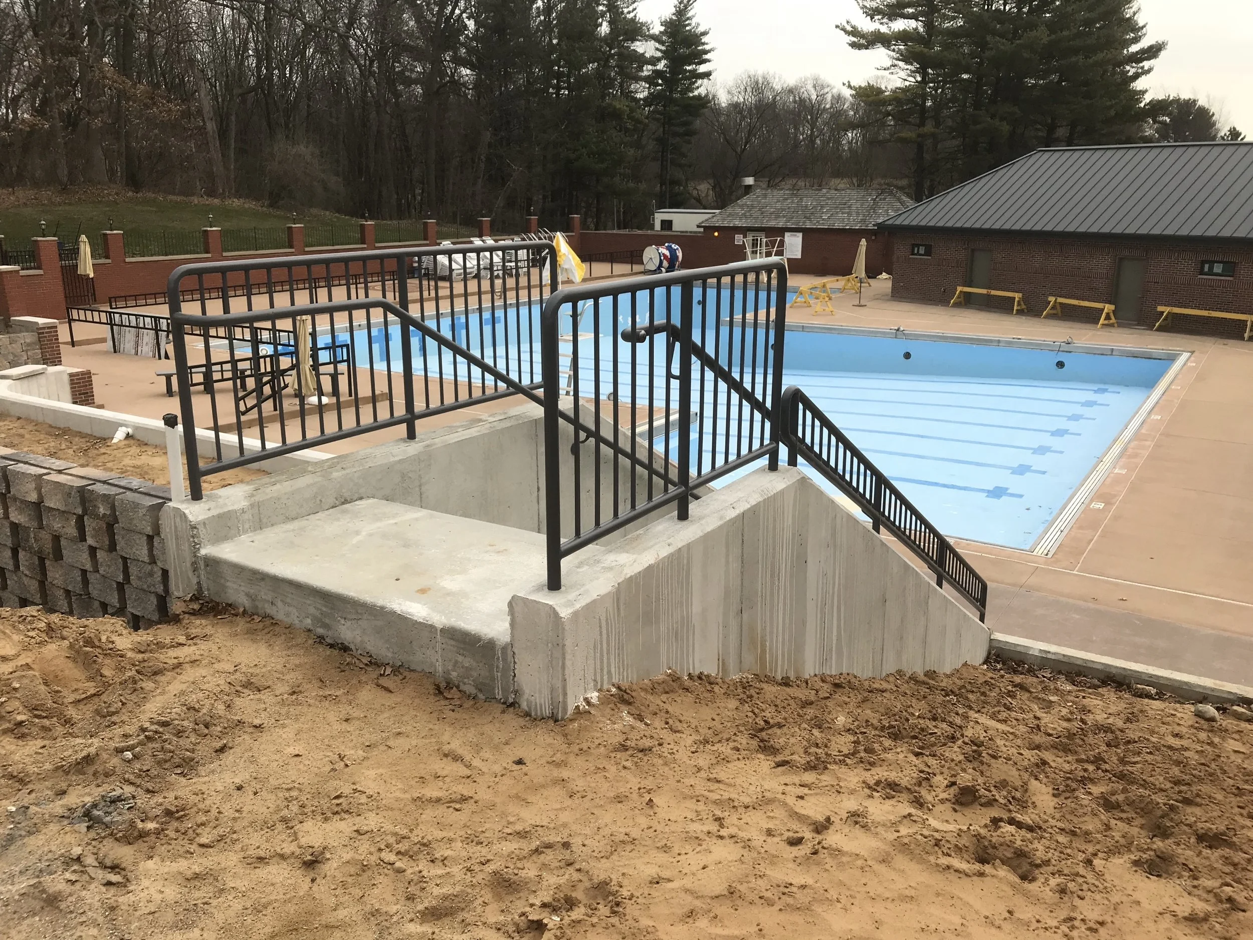 Guardrail and Handrail System Fabricated for Recreational Facility use.