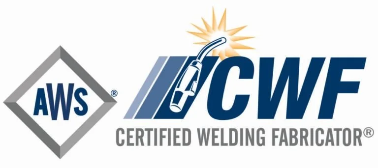 AWS and CWF Certified Welding Fabricator logos