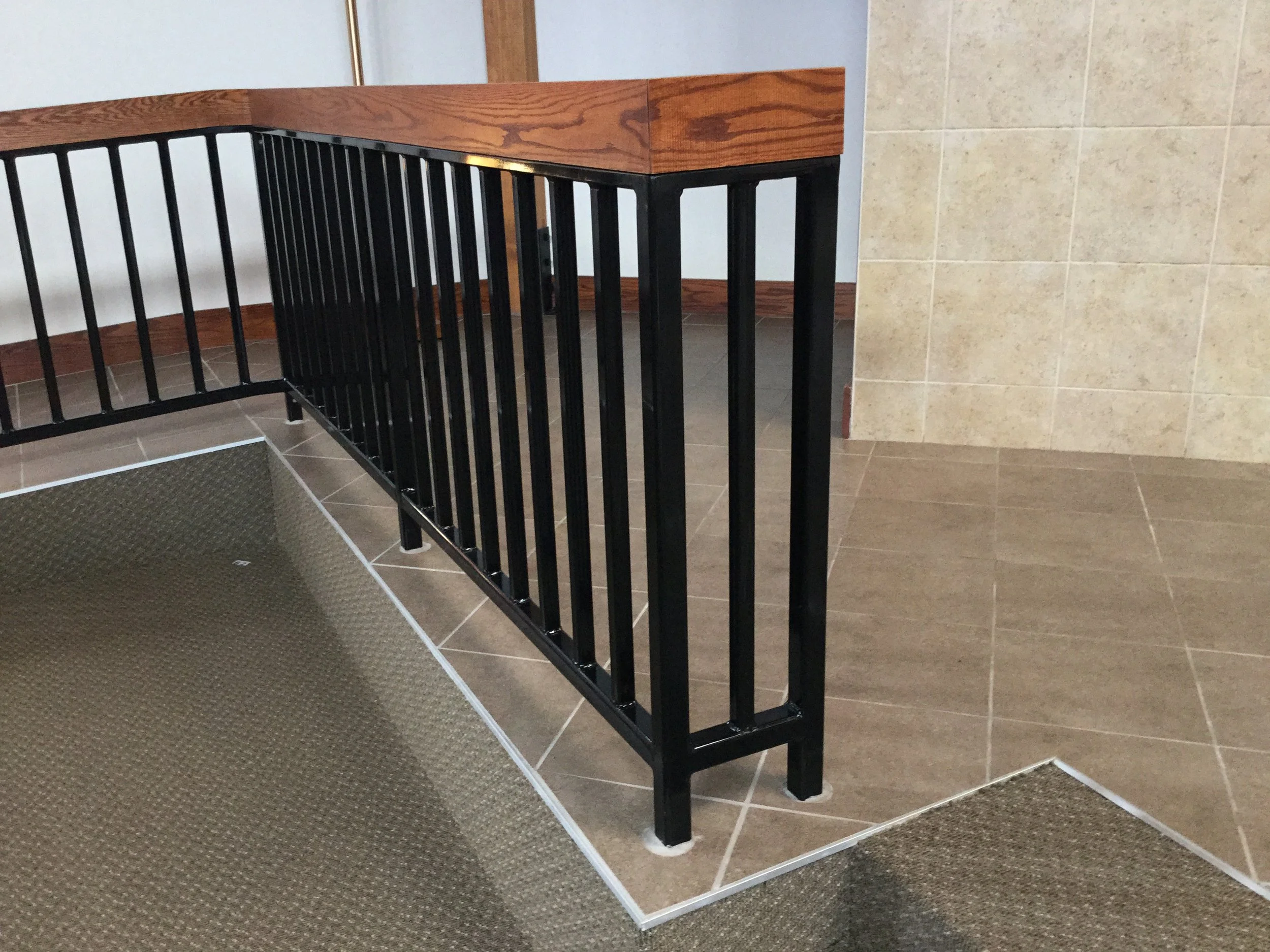 Guardrail with Hardwood Cap Rail Providing Safety and Durability.