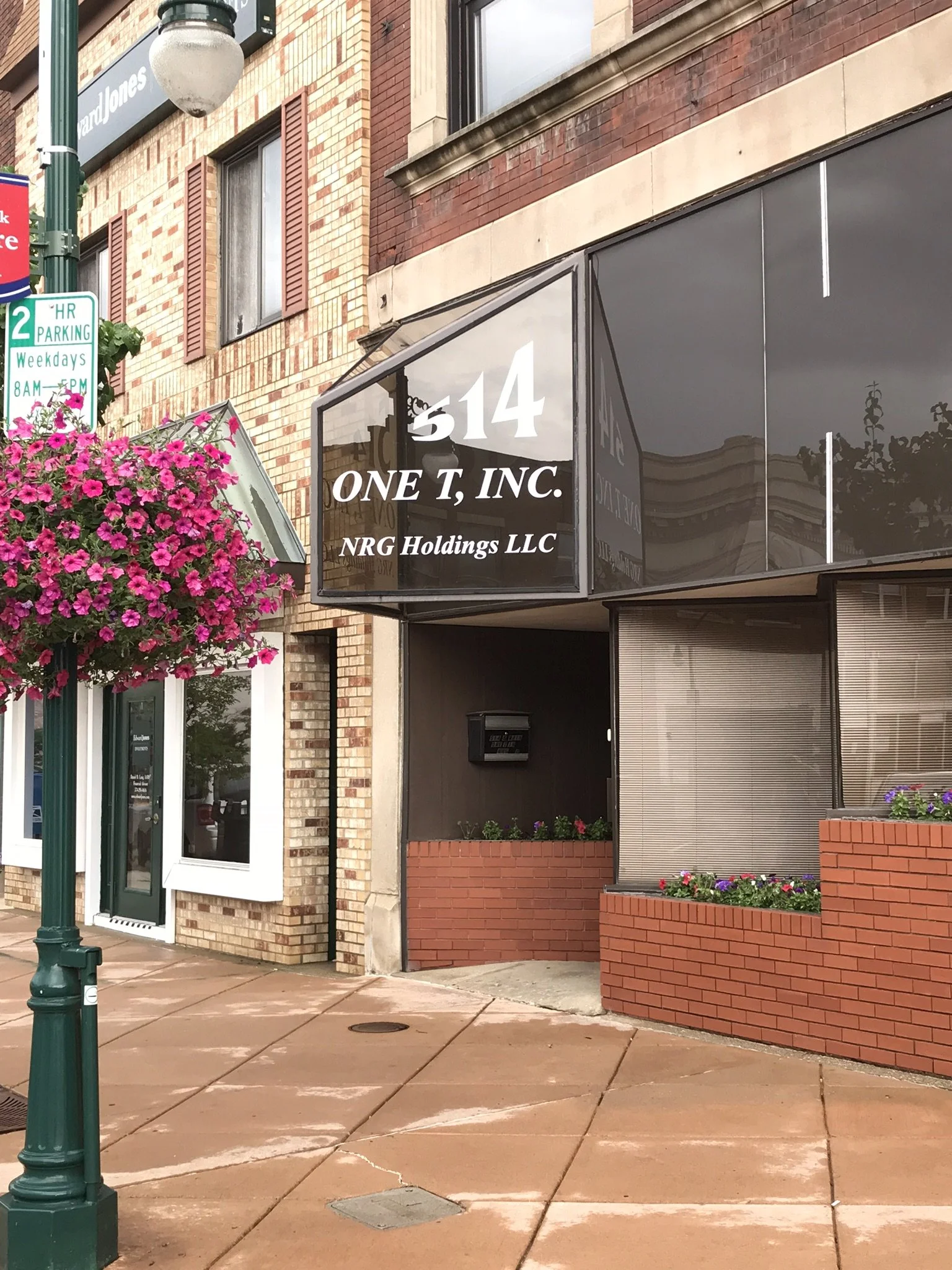Custom Fabricated Steel Entrance Canopy Providing Weather Protection and Architectural Enhancement Along Downtown Elkhart's Main Street Corridor.