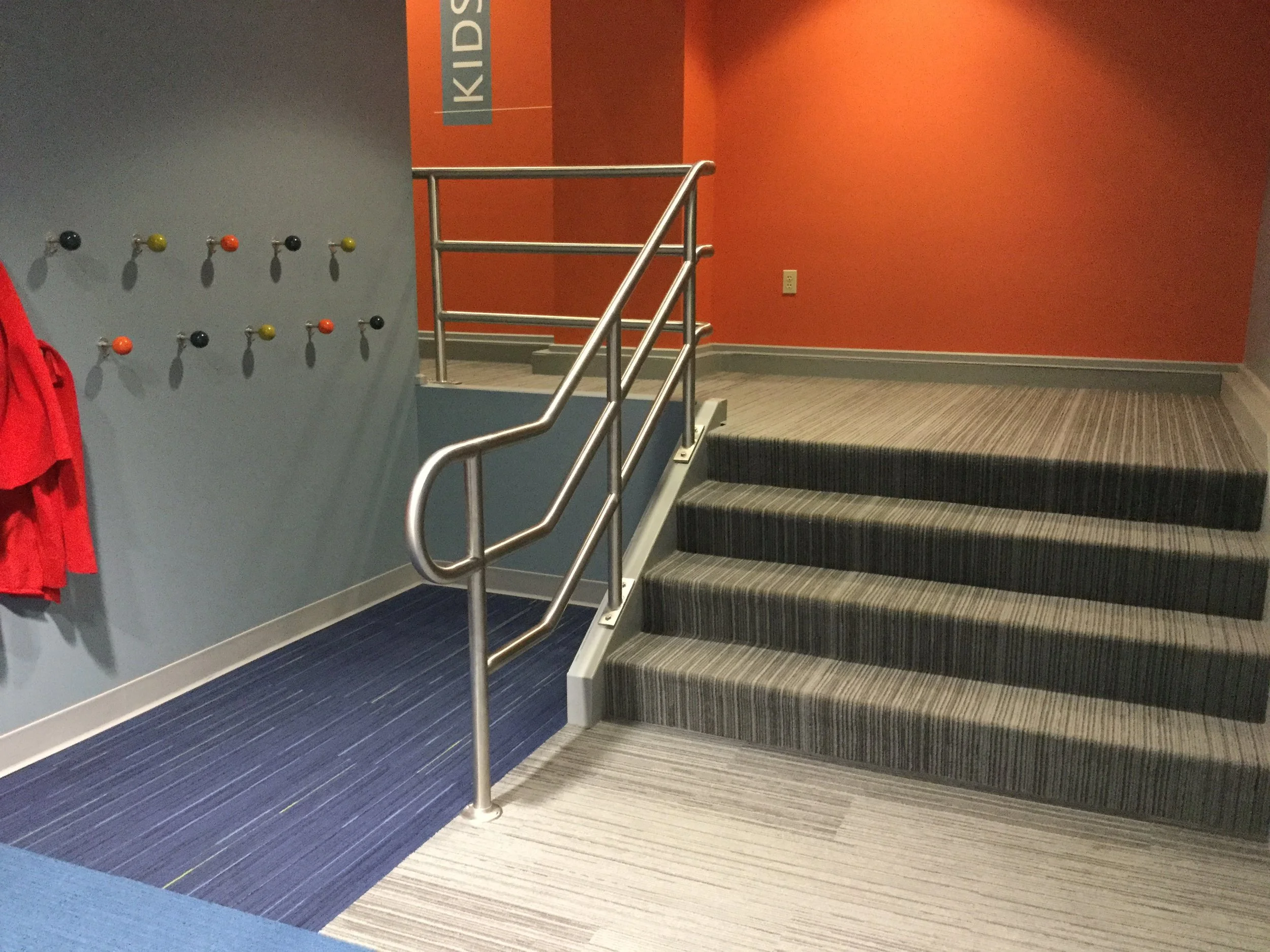 Custom Guardrail Installed Within the Children's Area of the Library.