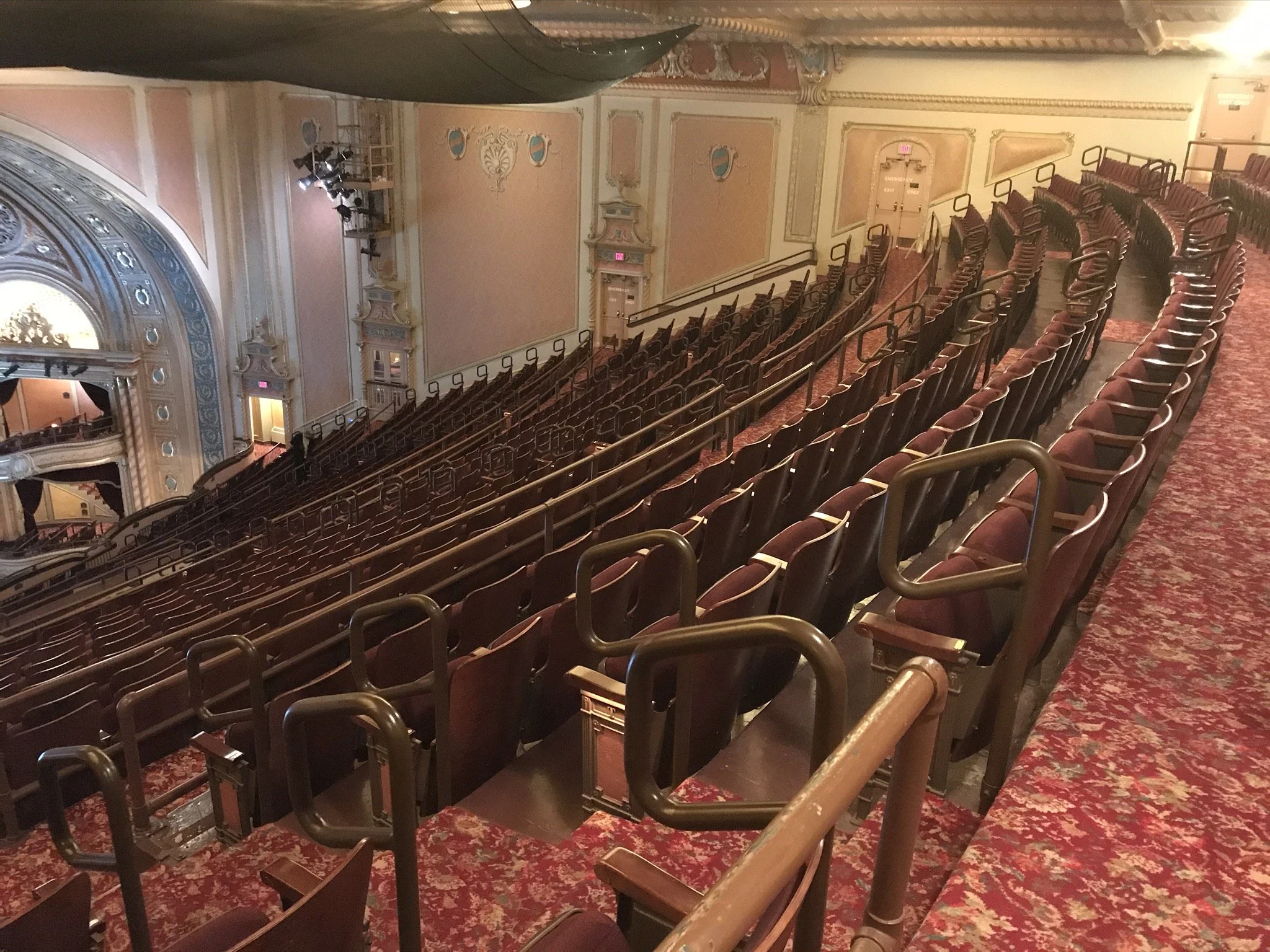 Interior railing system installation throughout the auditorium, coordinate to preserve sightlines and historic character while improving guest safety.