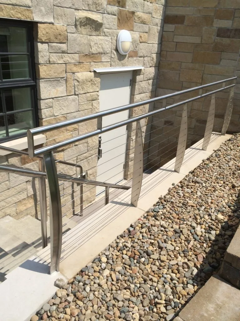 Exterior Guardrail System Fabricated and Integrated with Courthouse Entry and Site Features.