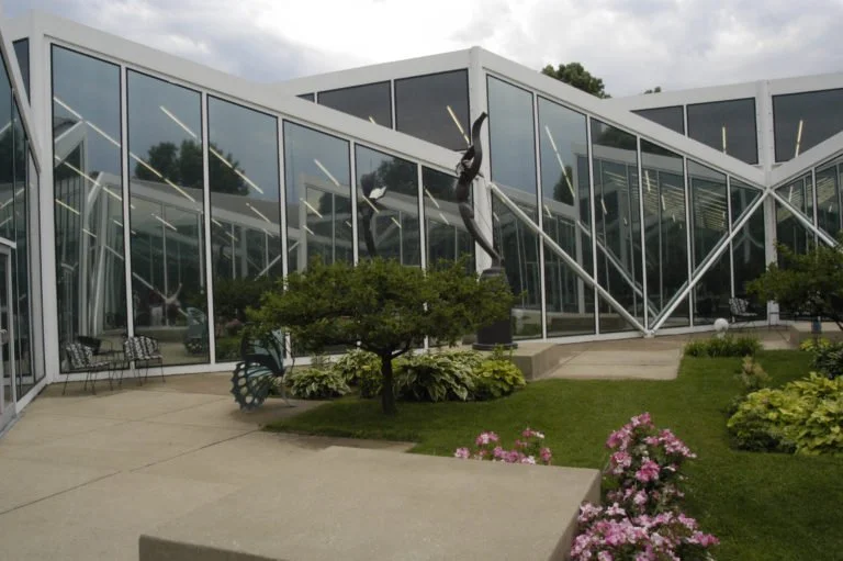 Architectural Steel Structure at the Michigan City Public Library.