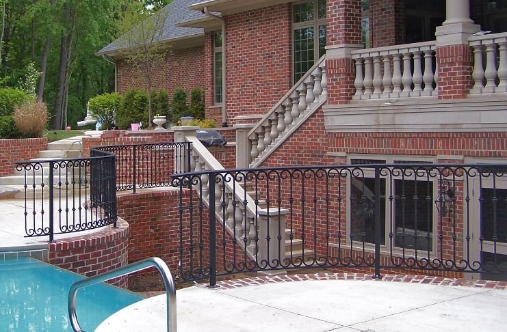 Decorative Residential Railing Systems Fabricated for Pool and Terrace Areas.
