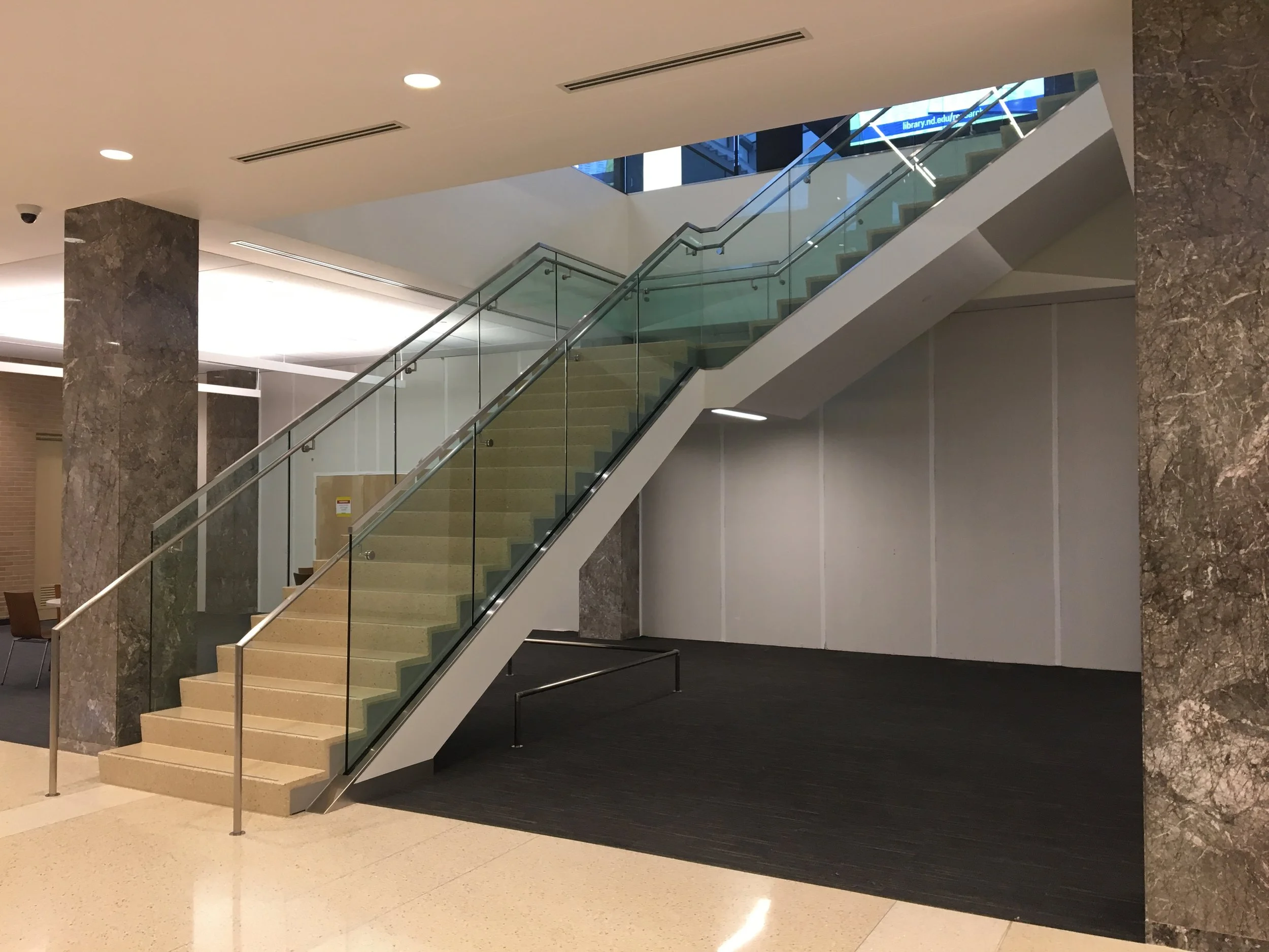 Stainless Steel Handrails and Glass Panels Fabricated for Durability and Modern Aesthetics.
