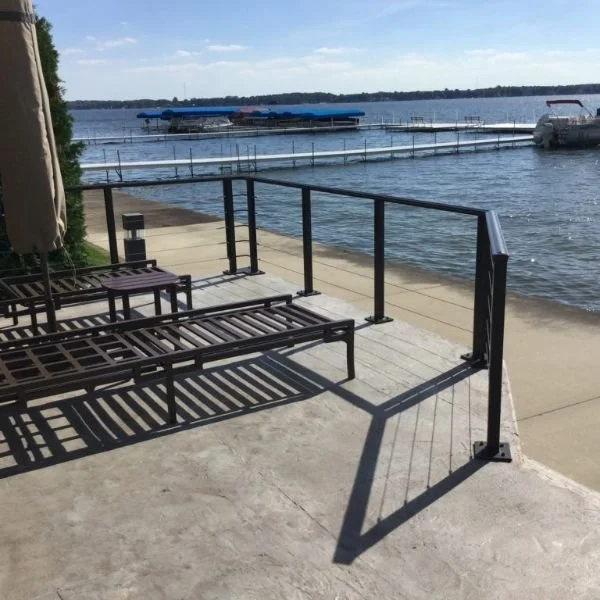 Waterfront Railing System Fabricated for Residential Outdoor Living Space.