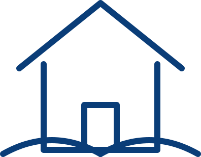 Geometric drawing of an outline square with sections divided by vertical, horizontal, and diagonal lines.