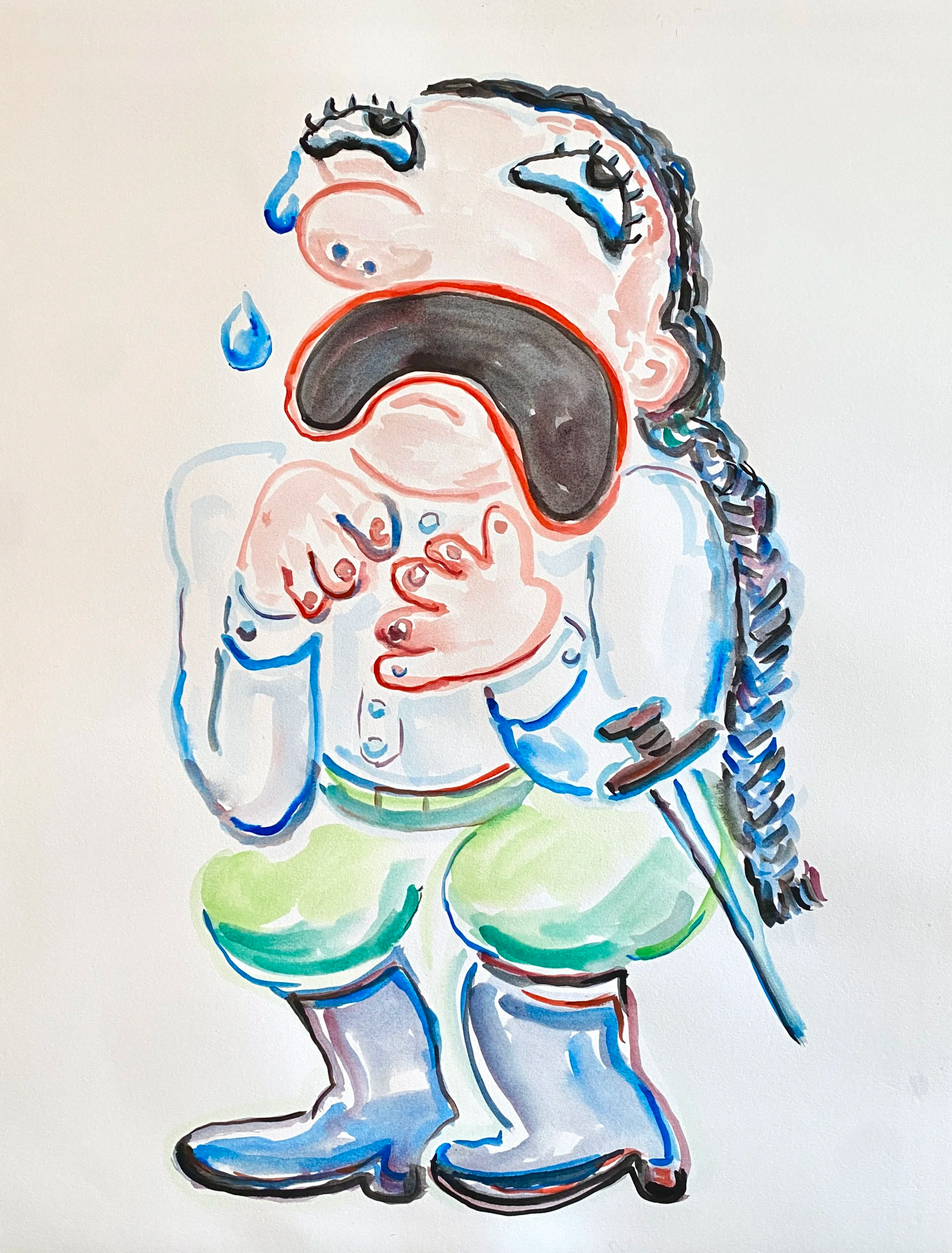 Anguished Rider
Watercolor on BFK Reeves
25 x 19 inches
2025