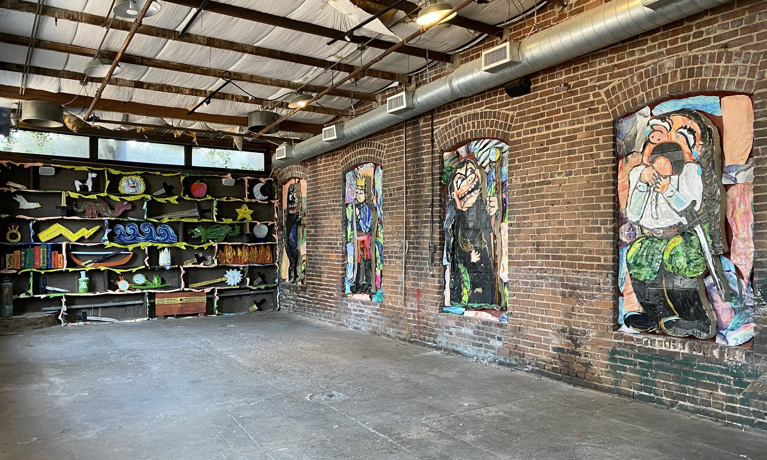 Curses & Claws (Installation view), Acrylic on cardboard and canvas, 2025