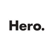 Black "Hero." logo centered on a white background