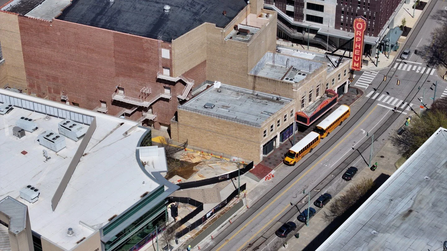 Taking it all in from above 👀

We&rsquo;re closing in on the finish line at Orpheum Plaza in downtown Memphis, and it&rsquo;s looking better every day. Excited to help bring a space to life that will add even more energy and community to the heart o