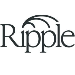 Ripple logo with stylized wave design above the word 'Ripple'