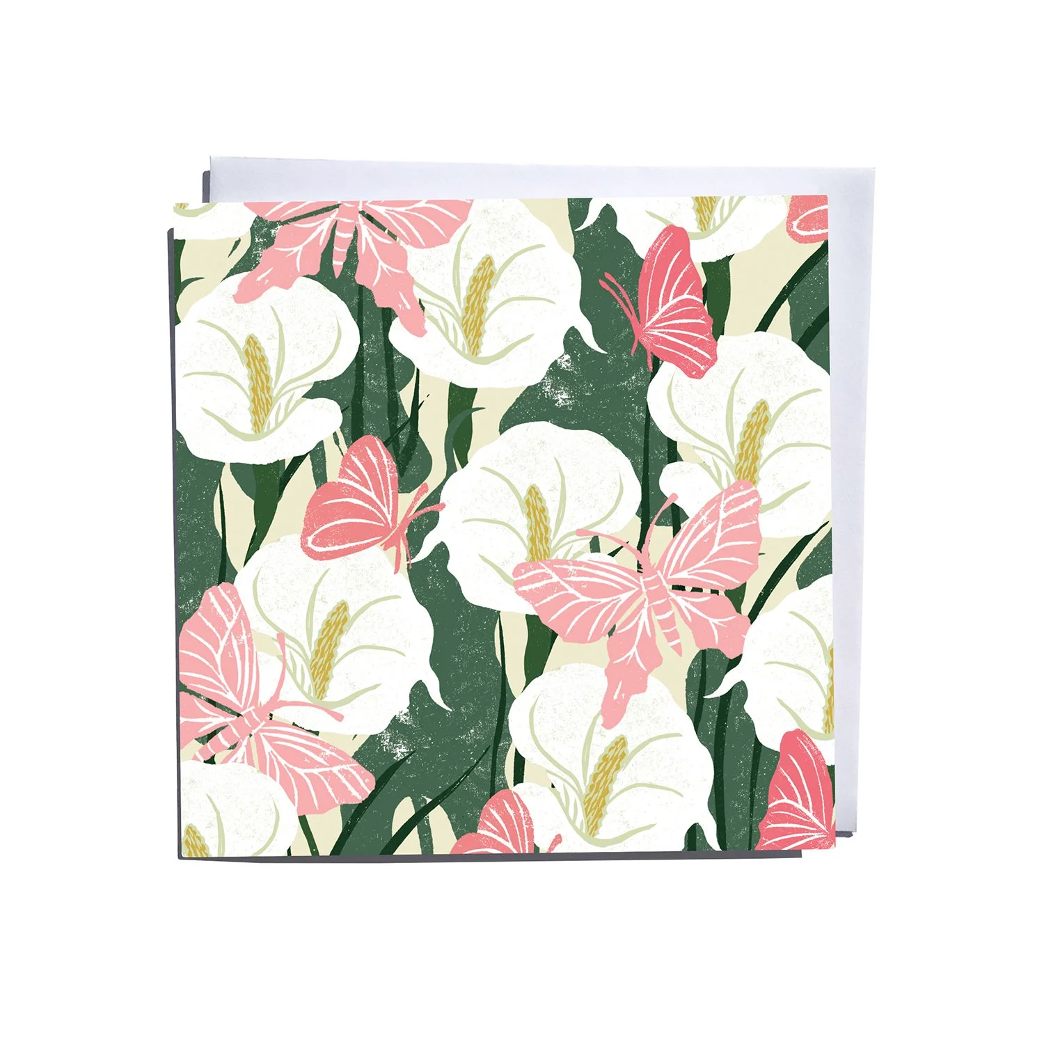Pink Butterfly Blank Art Card