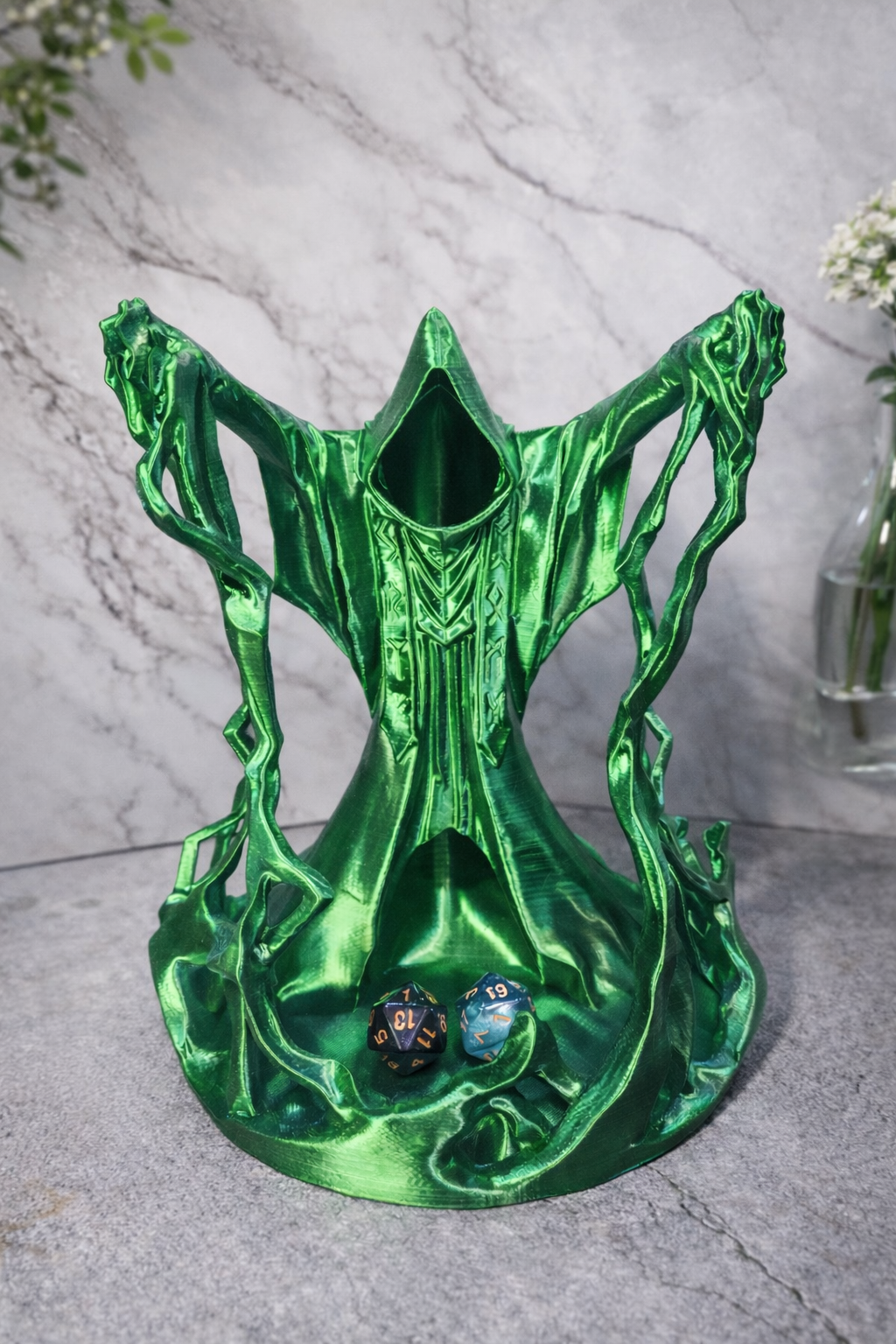 3D Printed Wizard Dice Roller - Blue & Yellow Silk