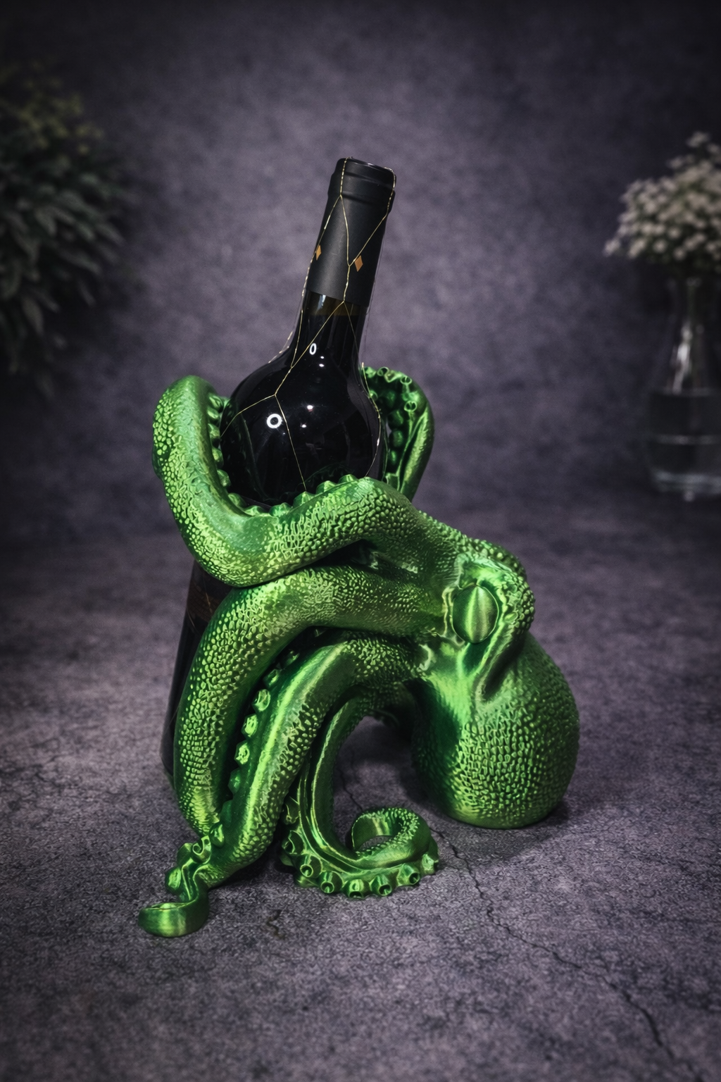 Oceanic Elegance 3D Printed Octopus Wine Holder