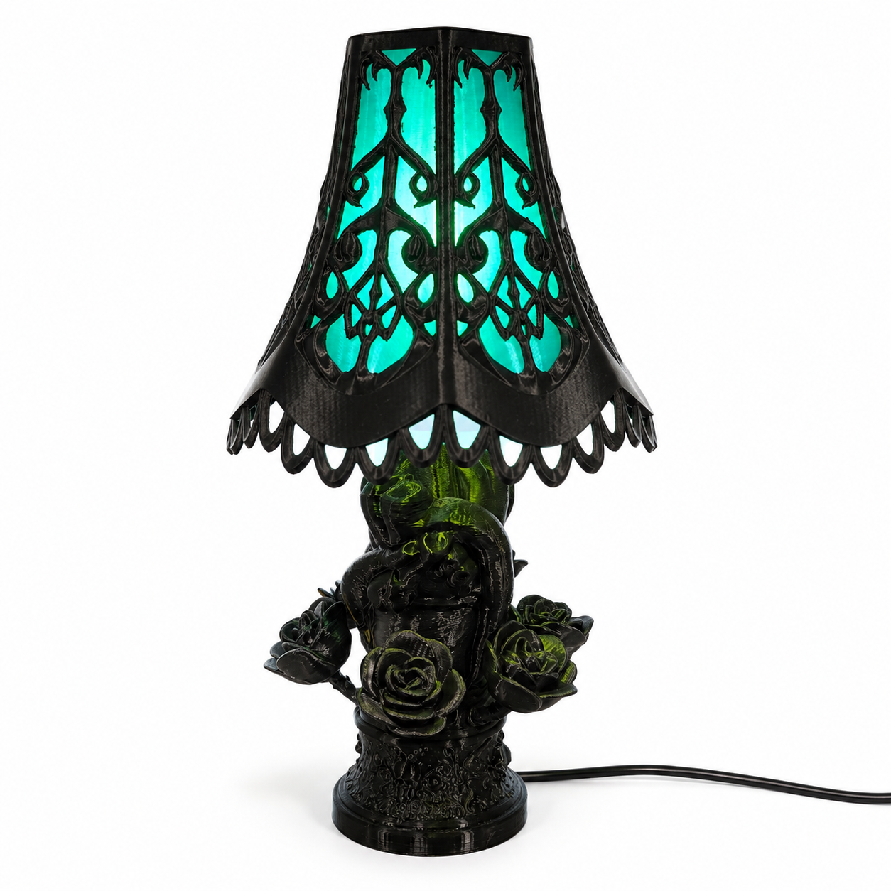 3D Printed Gothic Rose LED Lamp