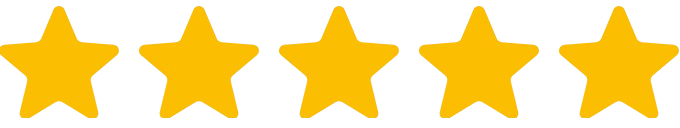 Five yellow stars in a row