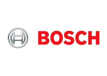 Bosch logo with grey circular emblem and red text.
