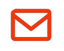 Icon of an email or mail envelope in red and black