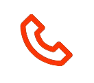 Red telephone handset icon on a black background