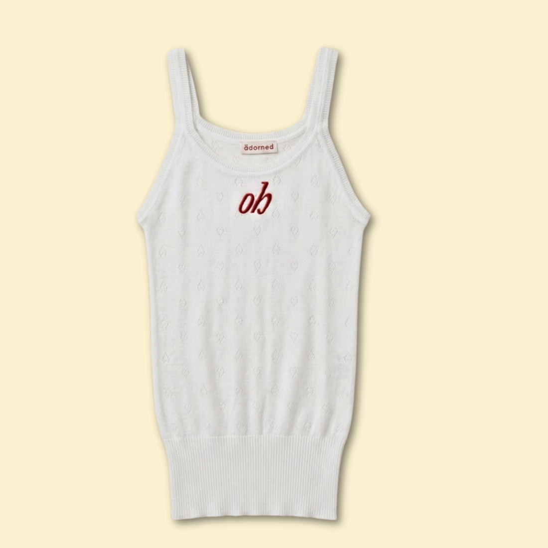 Deadstock pointelle knit vest, white