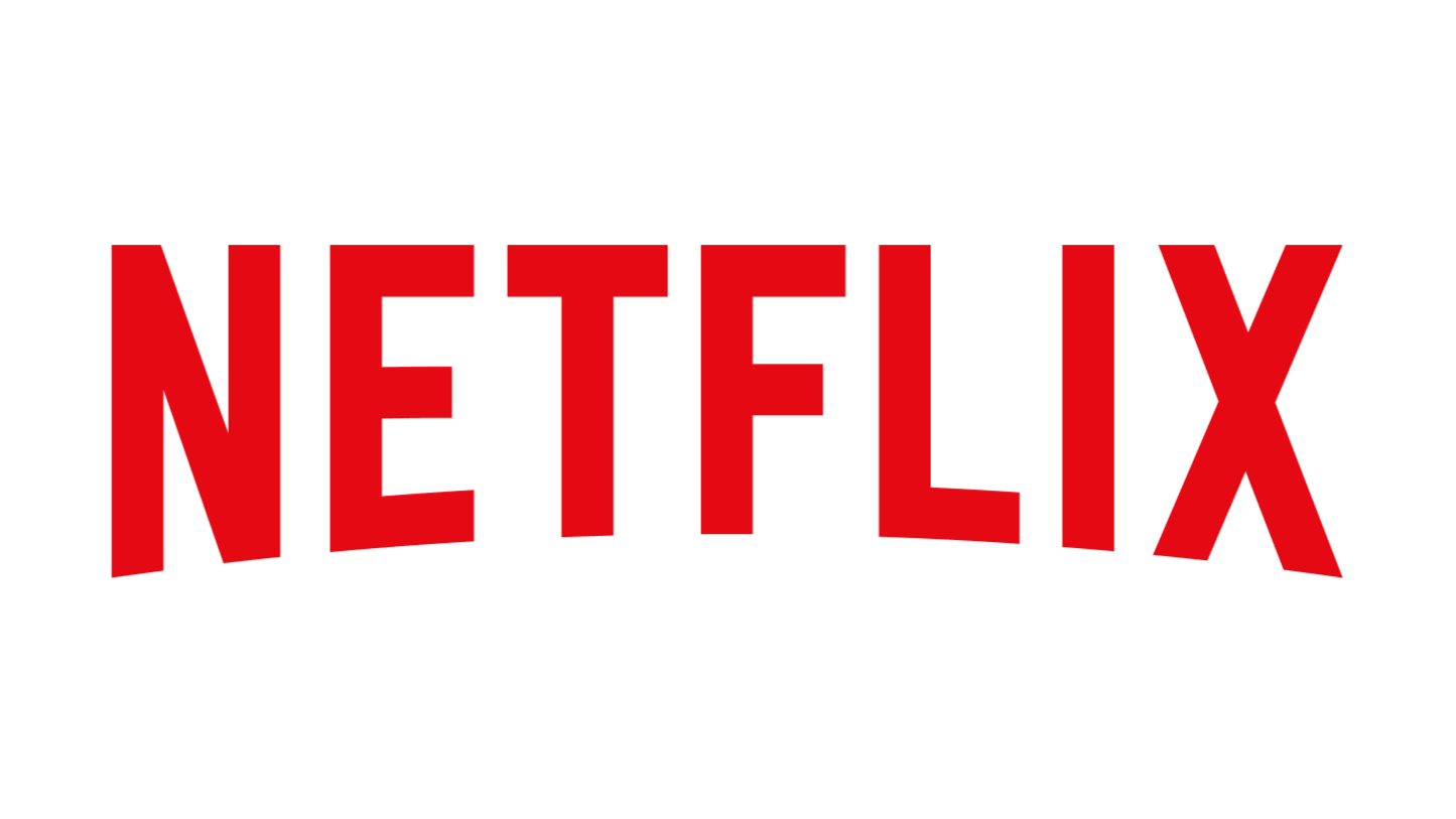 Netflix logo in red letters on black background.