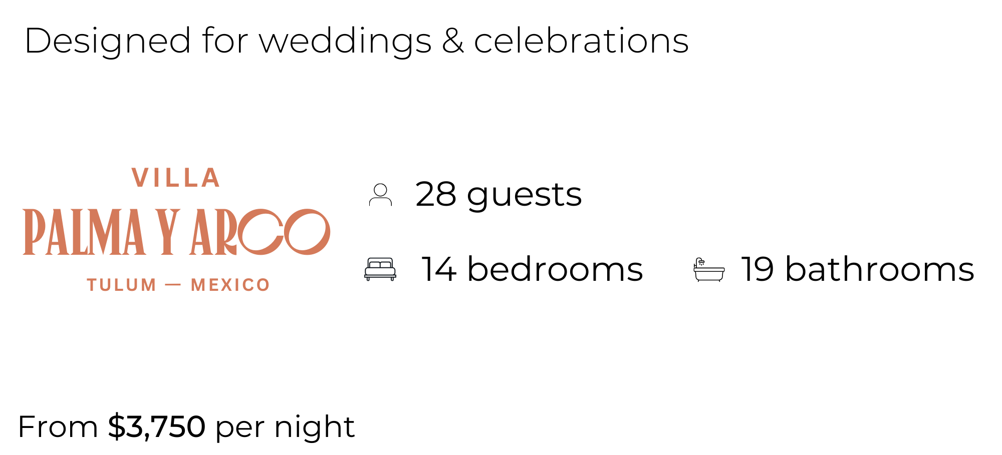 Map of Tulum, Mexico highlighting Palma y Arco, with icons of a villa and car