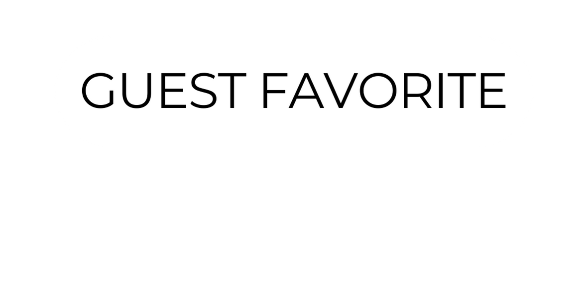Text graphic that says 'GUEST FAVORITE' inside a rounded rectangle