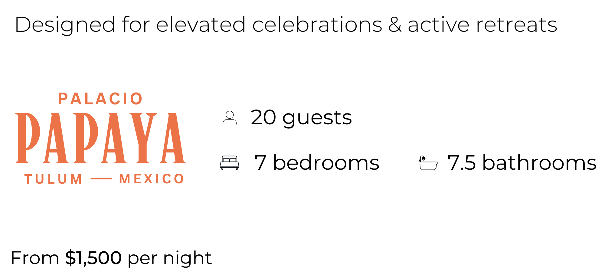 Map of Tulum, Mexico, highlighting the location of Palacio Papaya with nearby roads and landmarks.