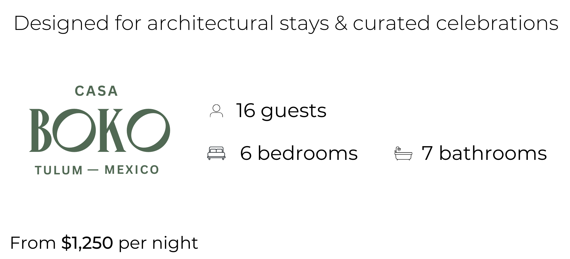 Logo for Casa Boko in Tulum, Mexico, with a bicycle icon and stylized text overlay.