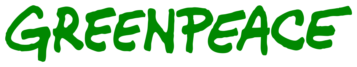 Greenpeace logo in green text on a transparent background.