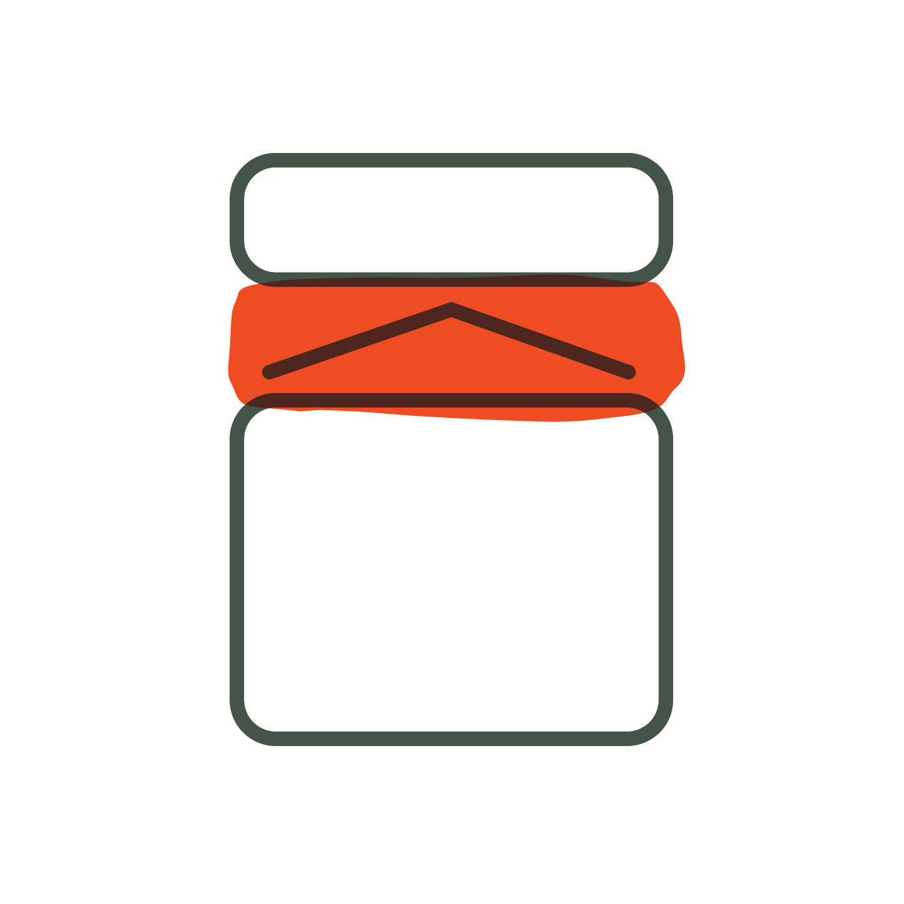 Drawing of a small box being ejected from a large box, to illustrate the concept of our awnings being removeable.