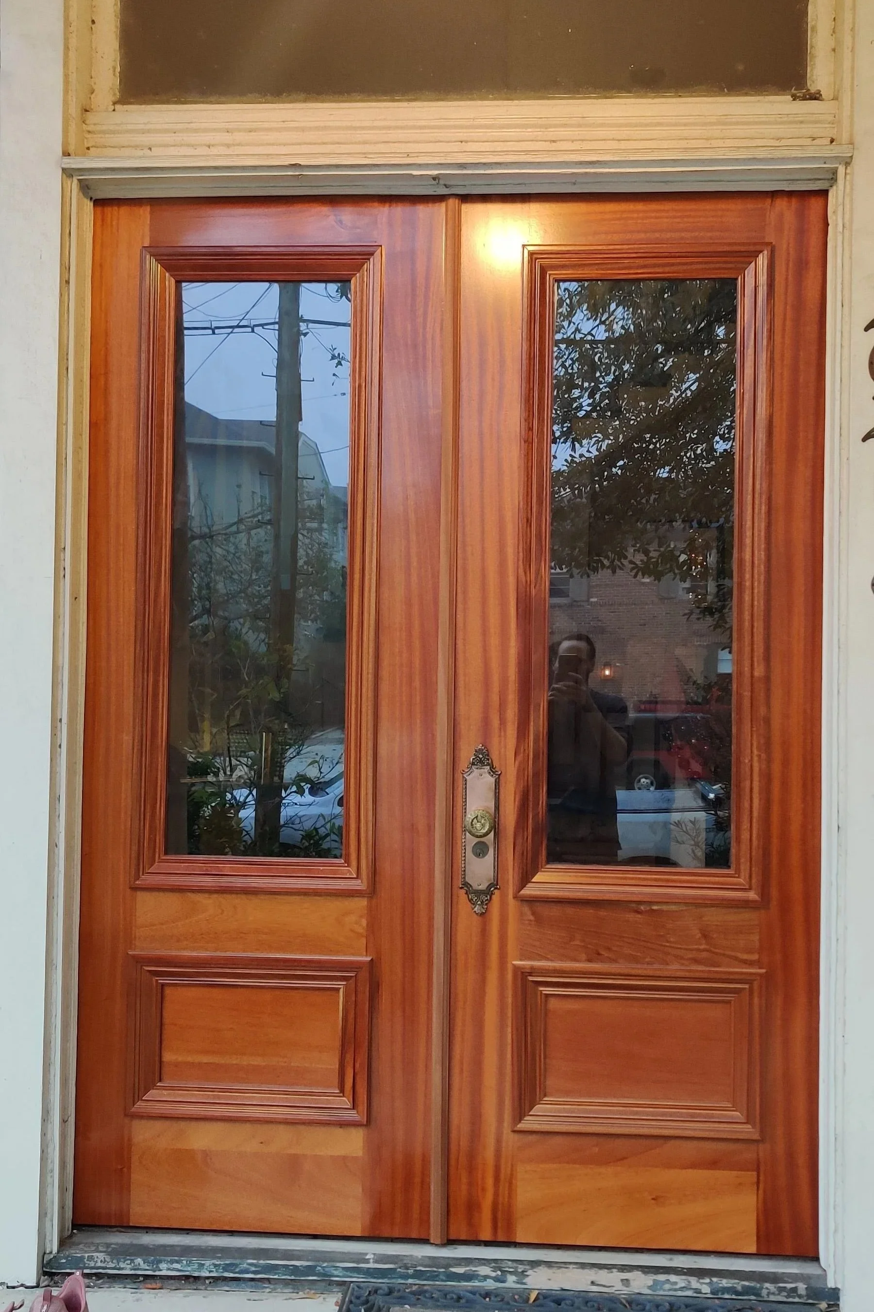 Custom built mahogany entry door