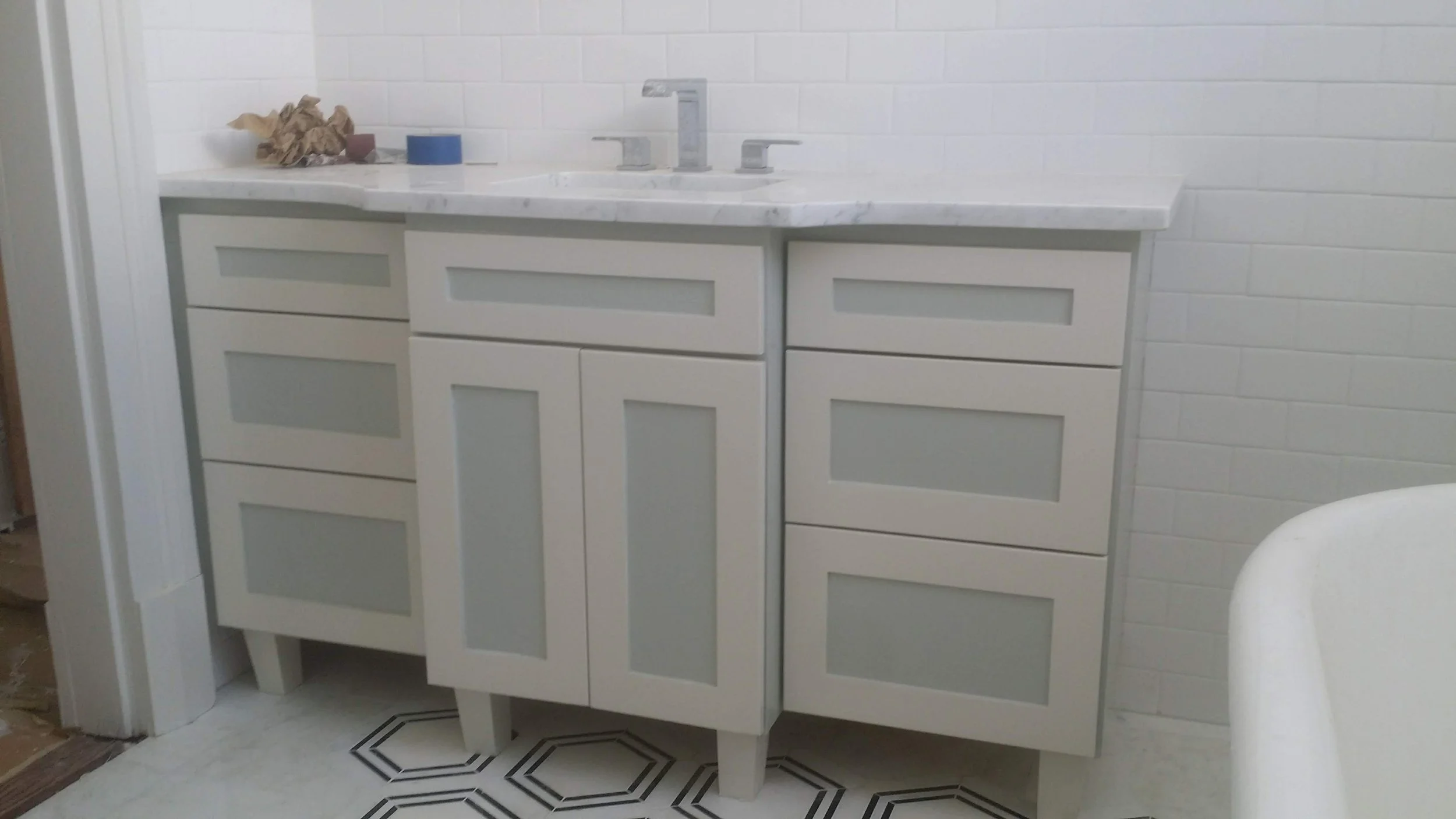 custom built bathroom vanity