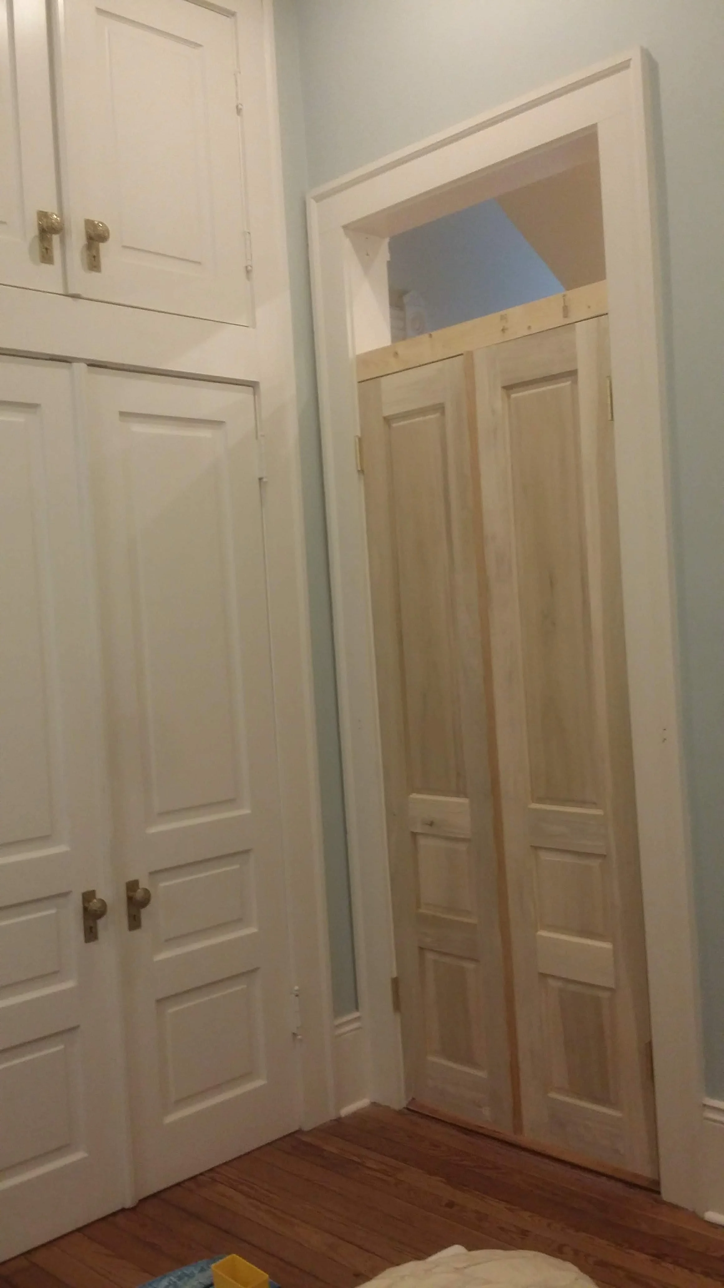 custom interior doors with transom, reproduction of historic doors, custom doors built to match existing historic doors