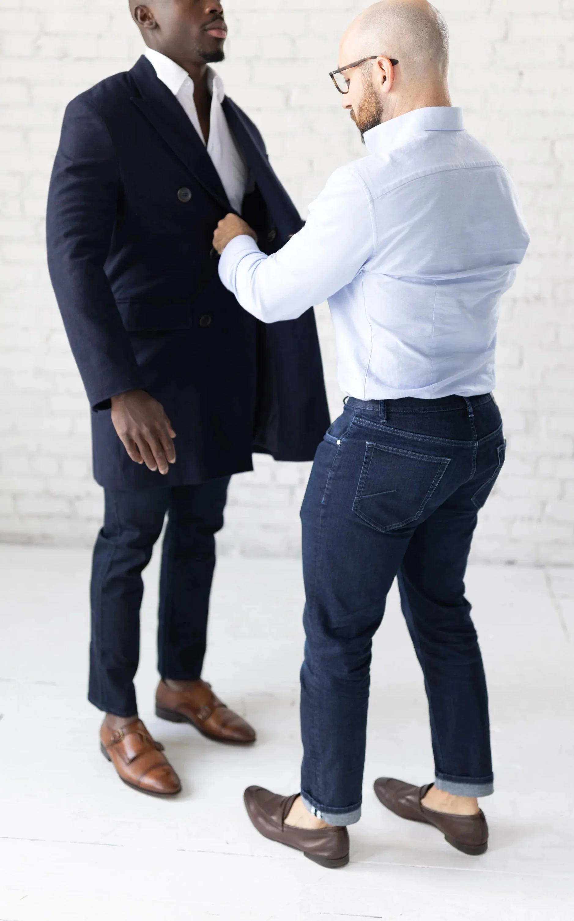 getting fitted for custom clothing