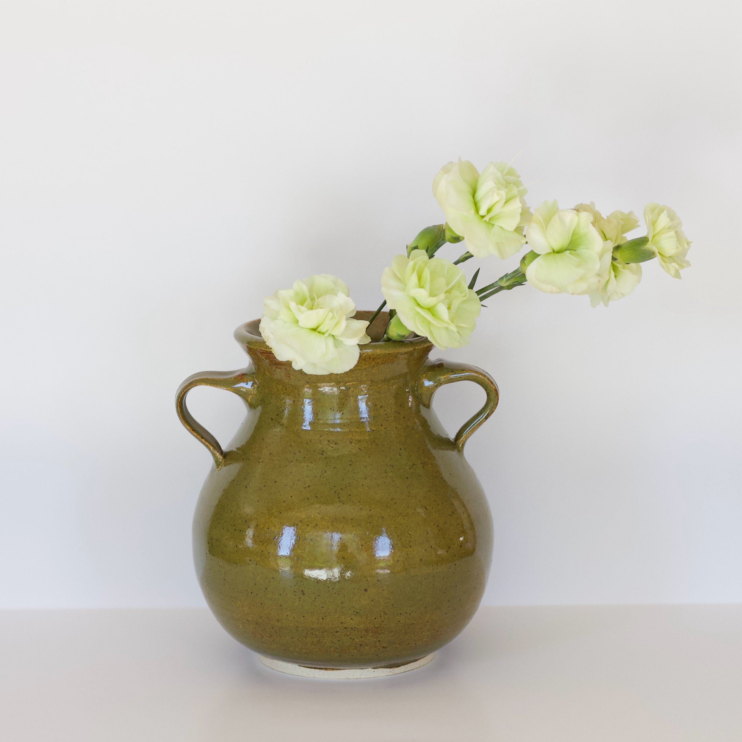 Olive Speckled Vase
