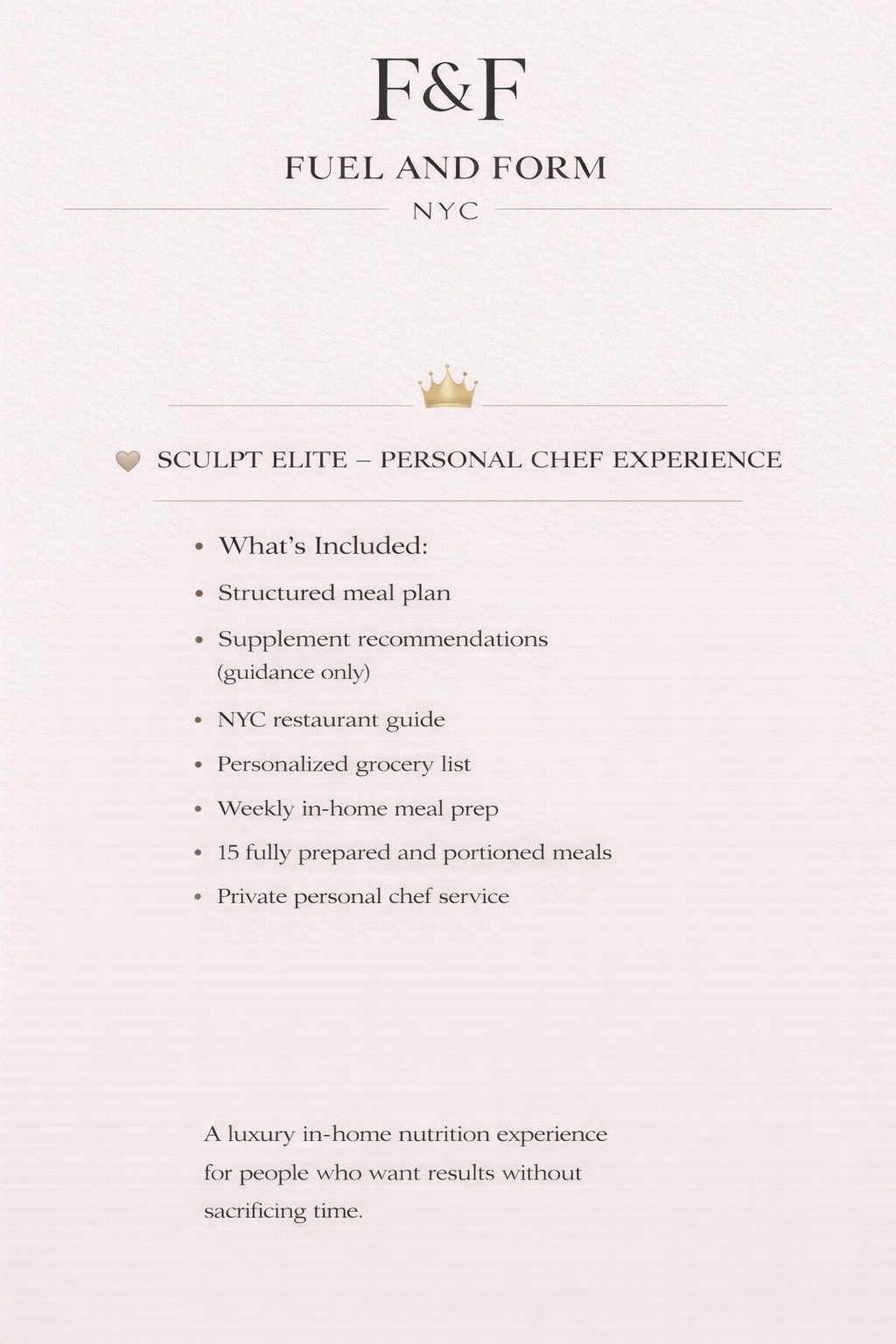 Sculpt Elite – Personal Chef Experience