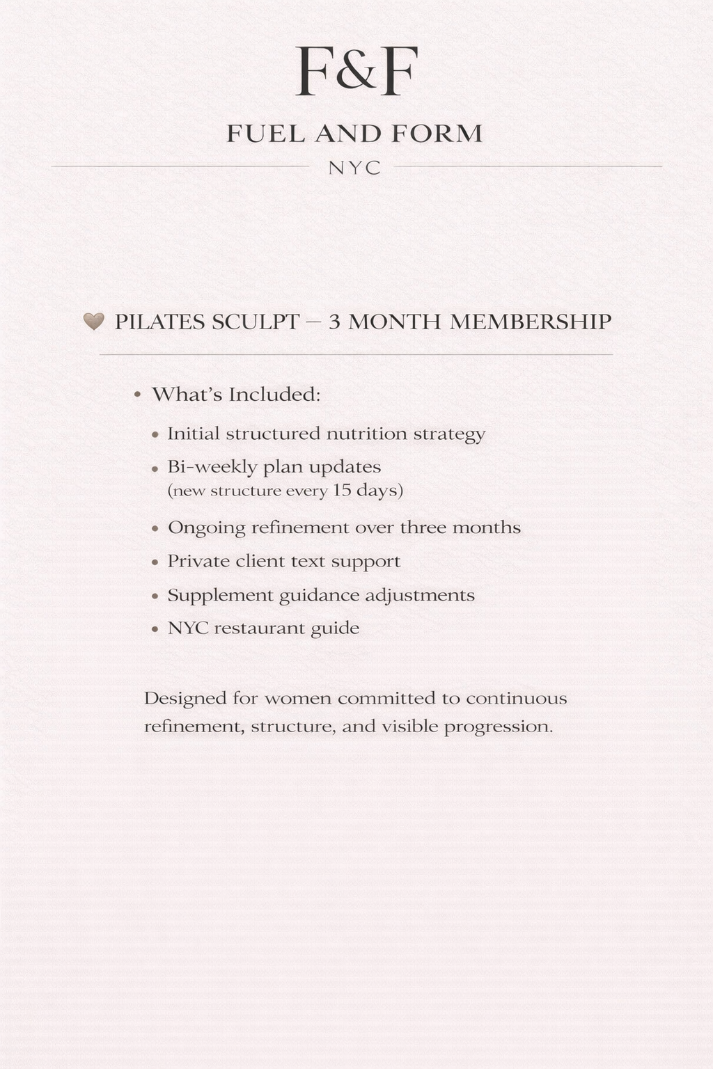 Pilates Sculpt 3 MONTH MEMBERSHIP