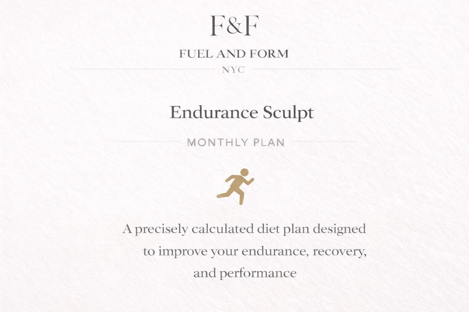Endurance Sculpt - Performance Plan