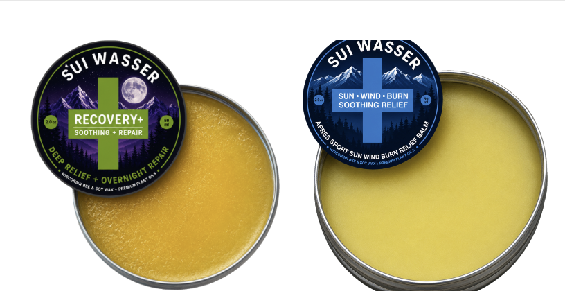 SUI WASSER Outdoor Pro Pack includes Apres Sport + Recovery+ Balms