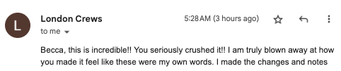 Screenshot: You seriously crushed it!!