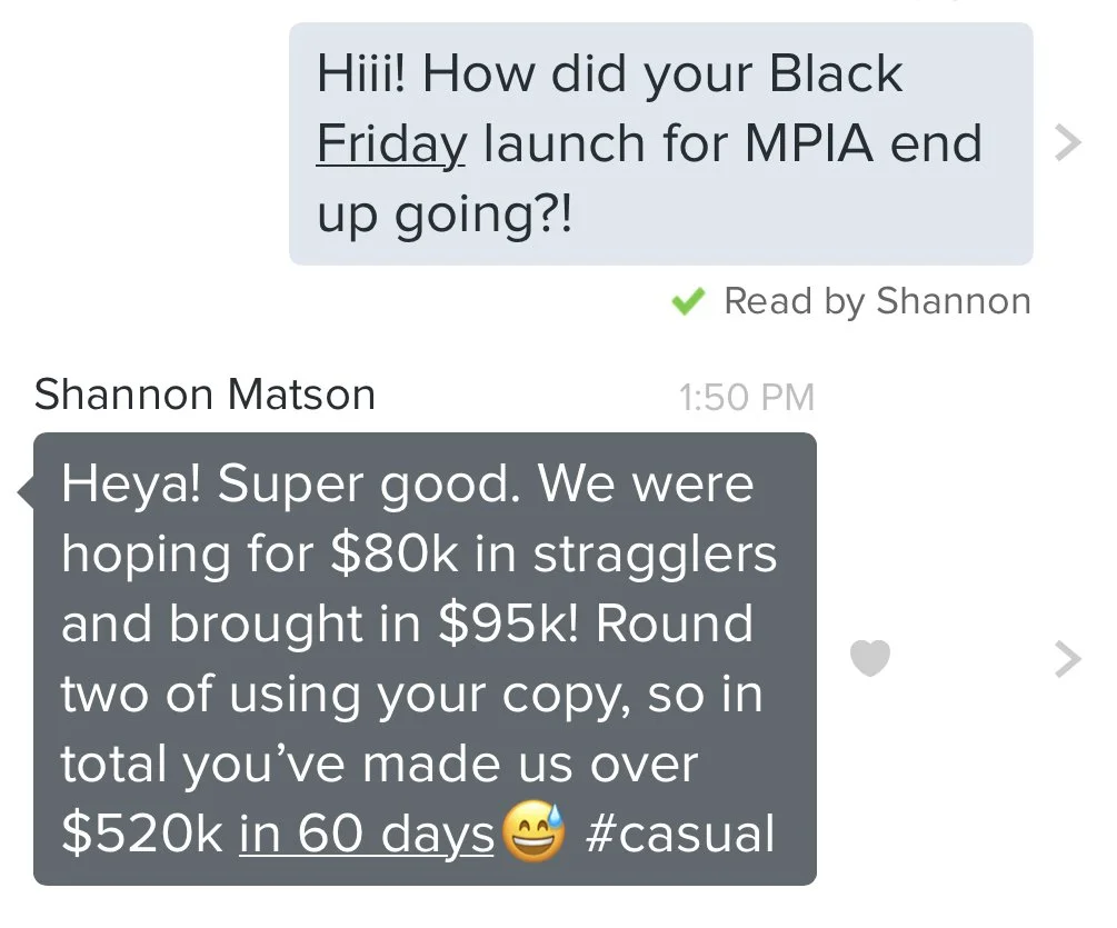 Screenshot: brought in $95k!