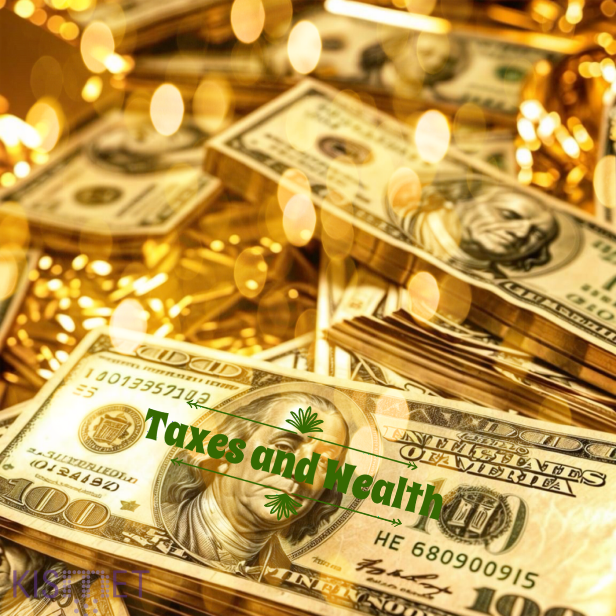 Stacks of $100 bills with the text 'Taxes and Wealth' overlaid, illuminated by golden bokeh lights.Kismet is an intuitive living institute located in Venice, California, offering workshops, healing sessions, and spiritual education.