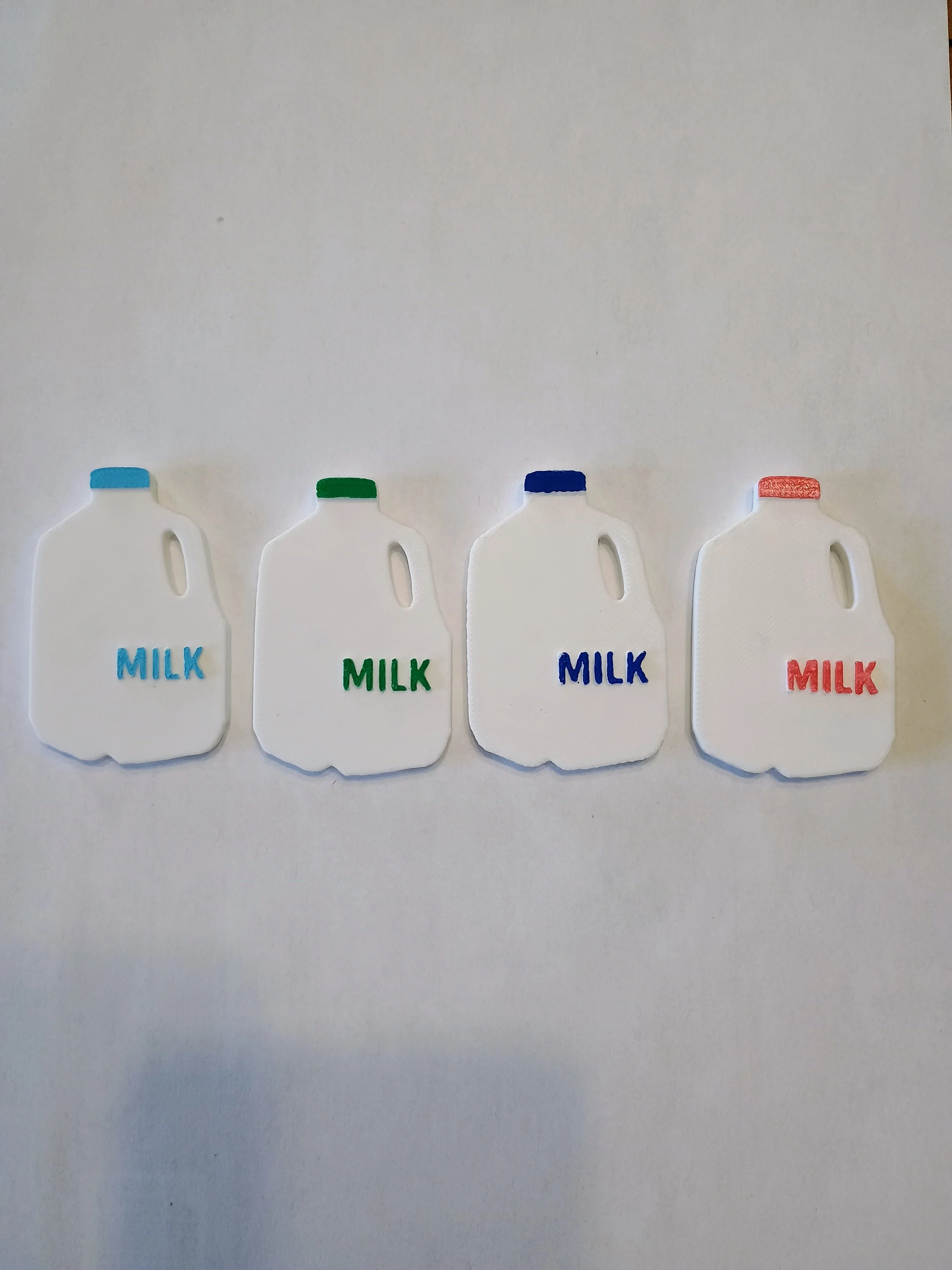 Colorful Milk Jug Fridge Magnets Set