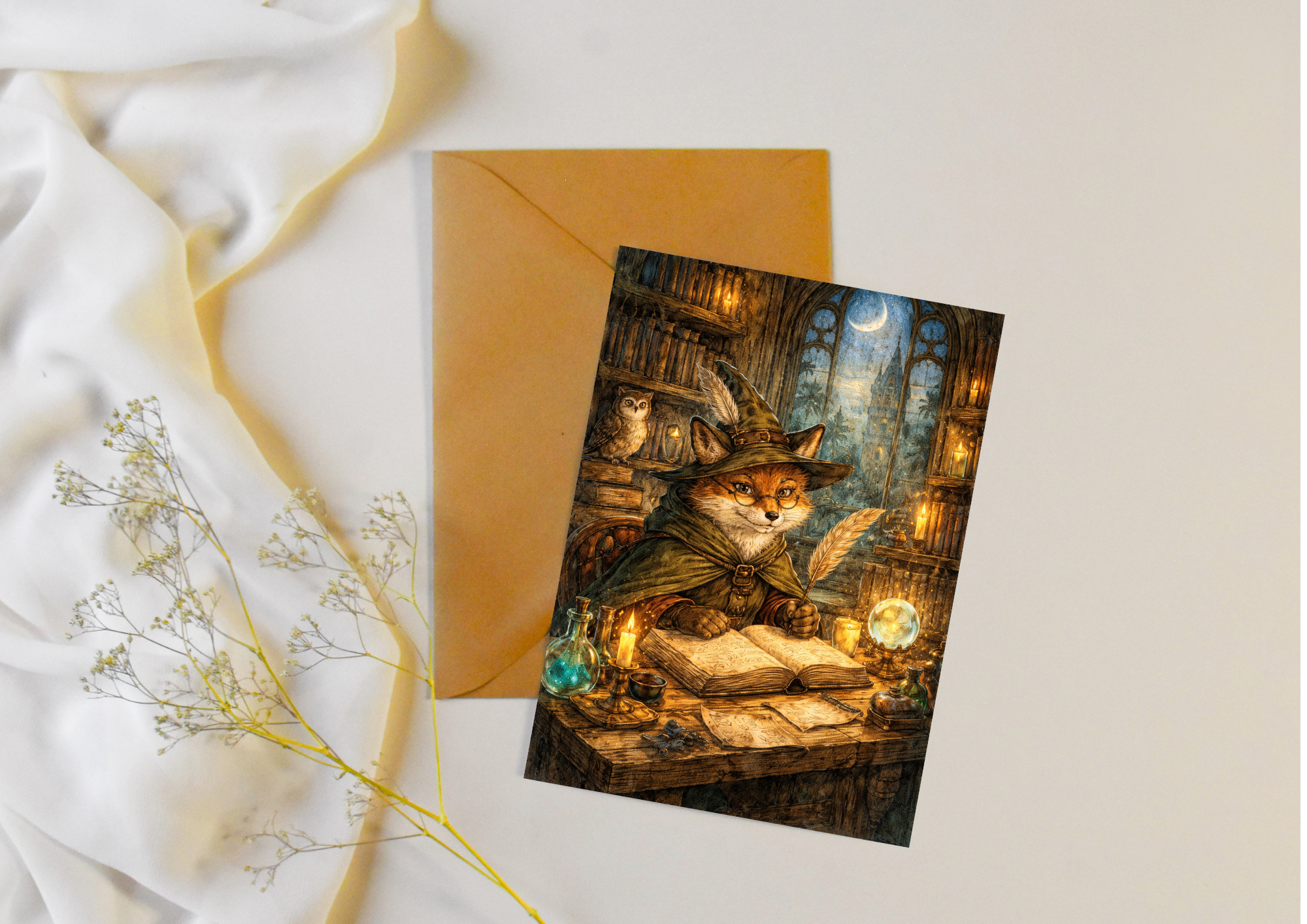 Enchanted Wizard Fox Card