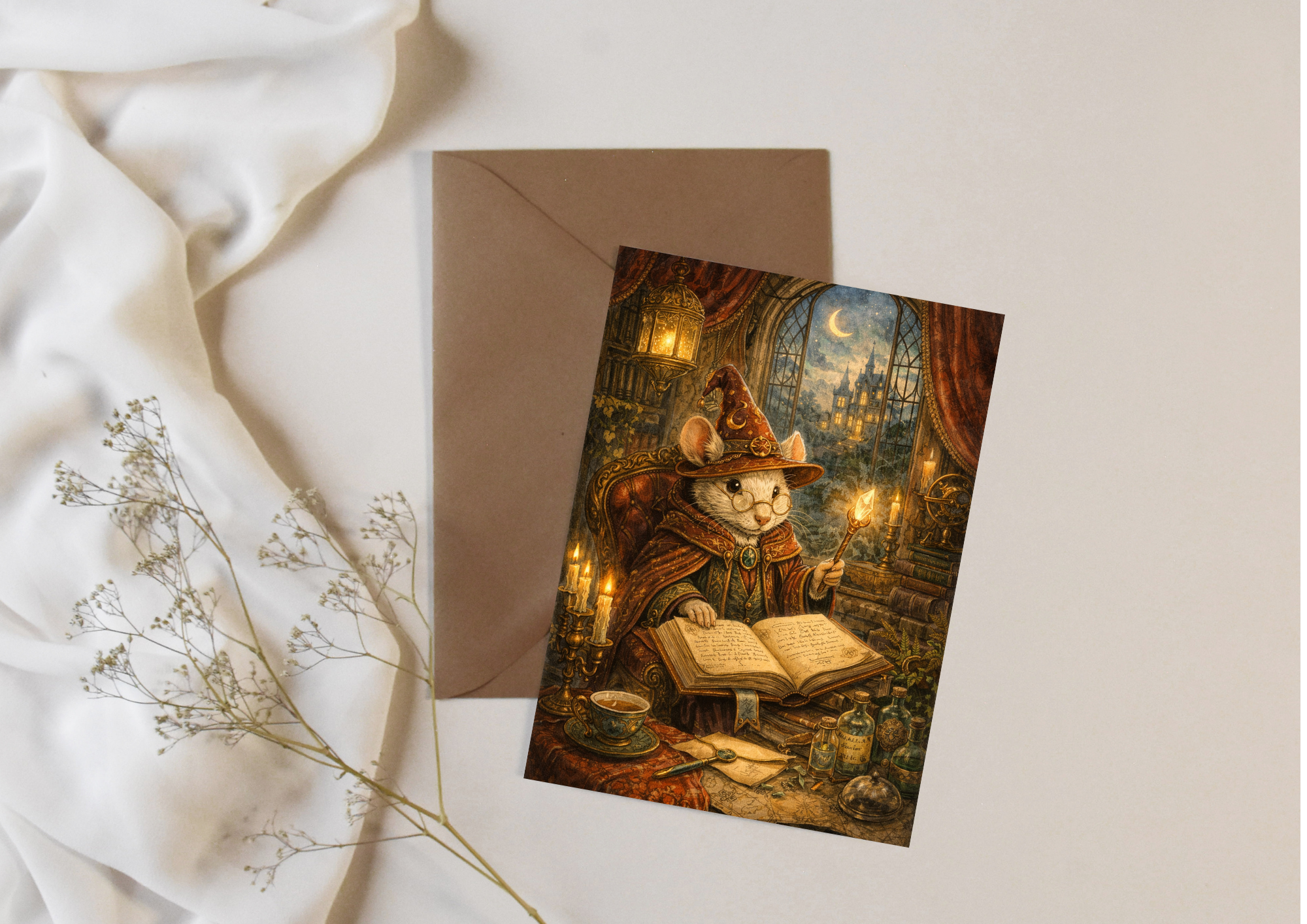 Mystical Wizard Mouse Card A5