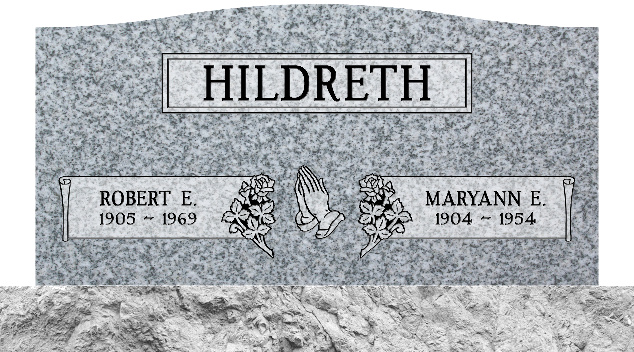 Laser Etched GrayGranite Gravestone | Custom Markers & Monuments