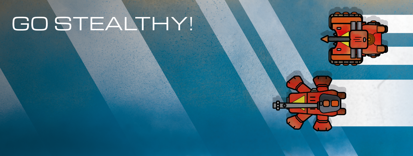 Two Blue Mechs speed along in Battlepaths: Raiders of the Wasteland
